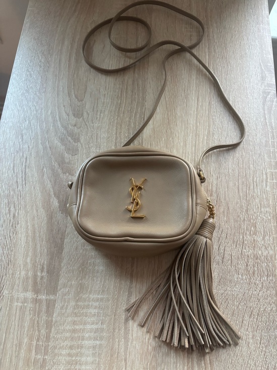 Saint Laurent Handbags - Saint Laurent Beige Crossbody Blogger Bag with Tassel and YSL Logo